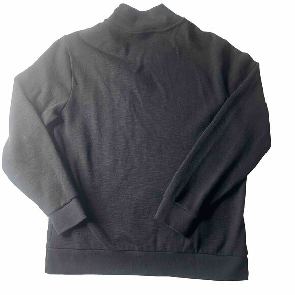 Robert Barakeet Men’s L Mock Neck Zip Cardigan Black Fall Core Winter Sweater - Picture 2 of 9